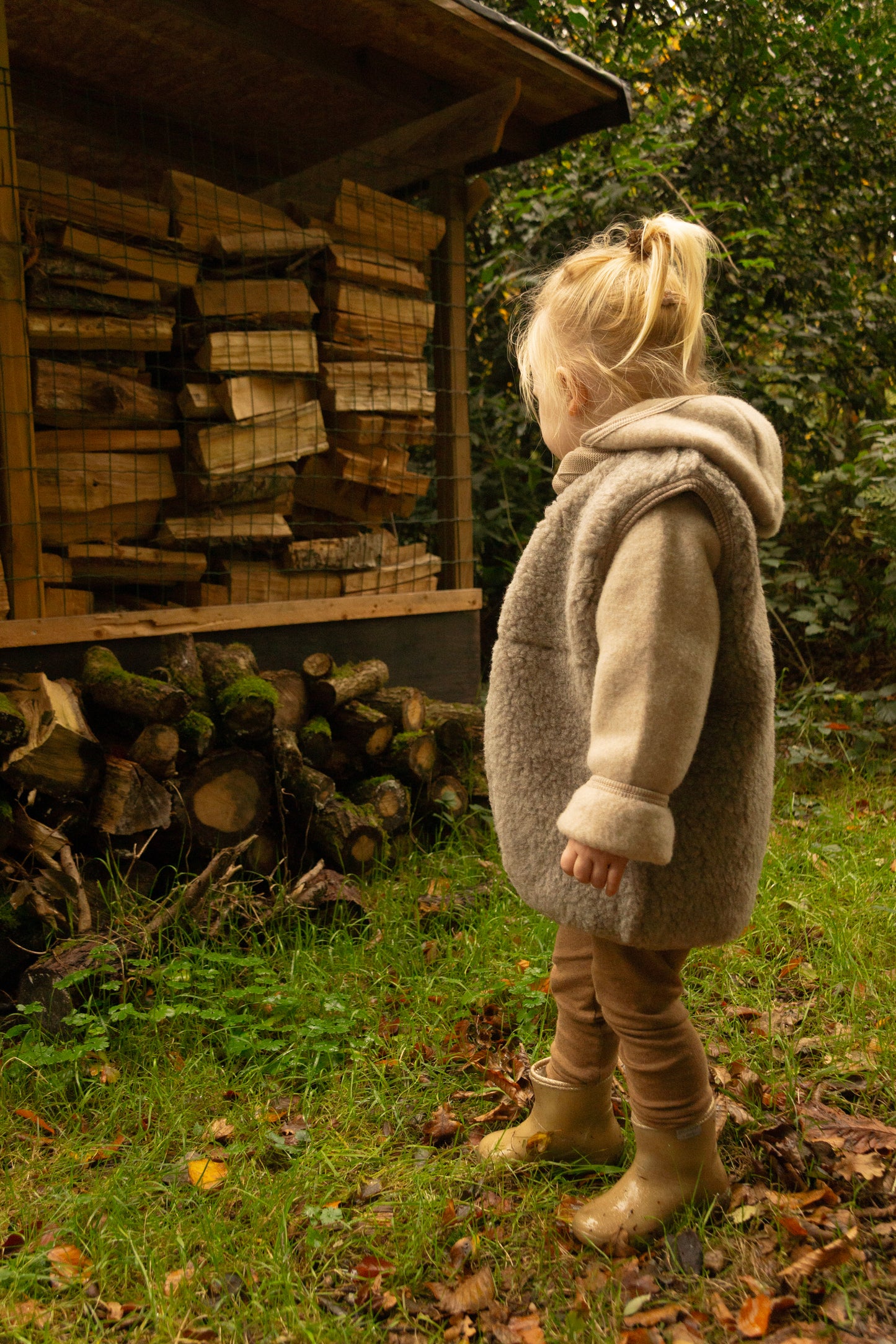 Teddy gilet - Camel Melange