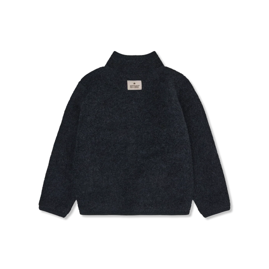 Wollen fleece jack – Navy Melange