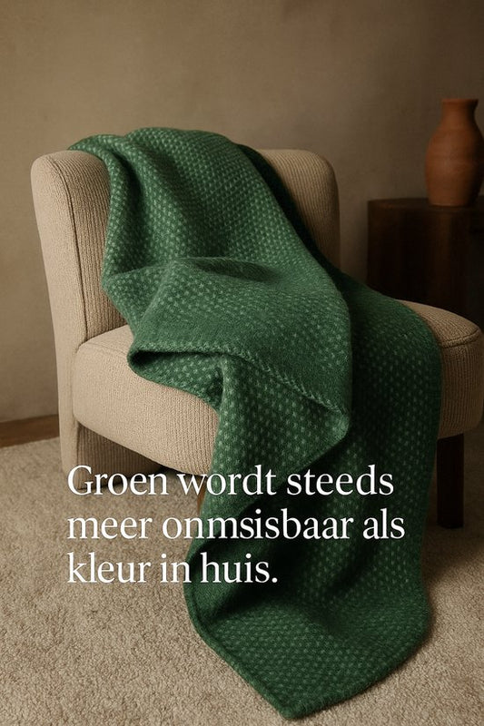 Wollen plaid – Domino green