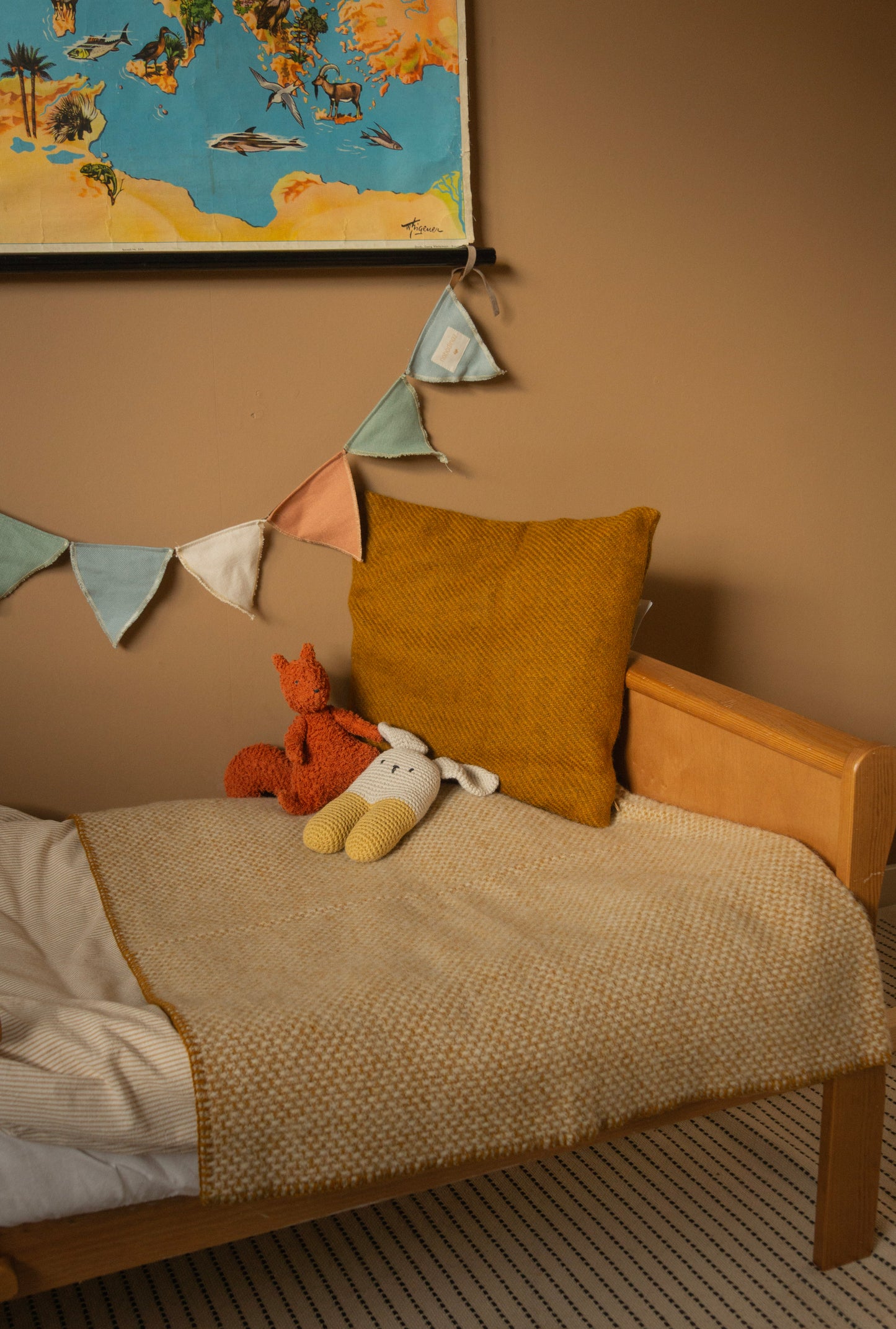 Wollen plaid Midi – Domino caramel