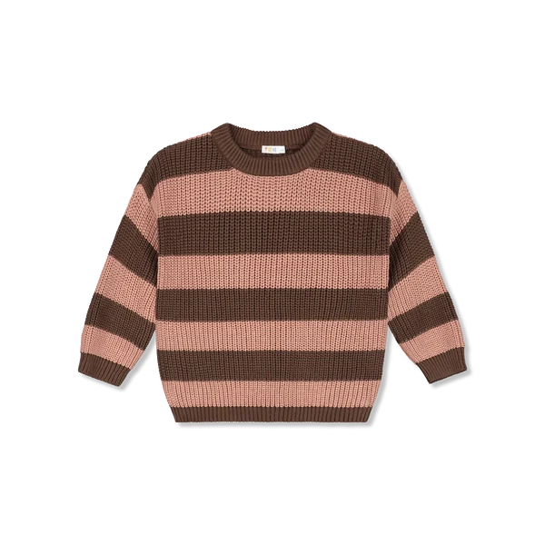 Gestreepte gebreide sweater – Fudge