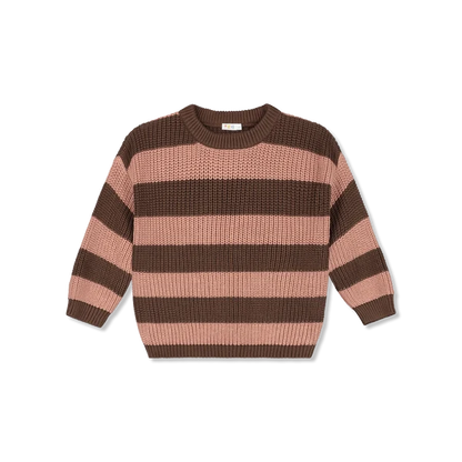 Gestreepte gebreide sweater – Fudge