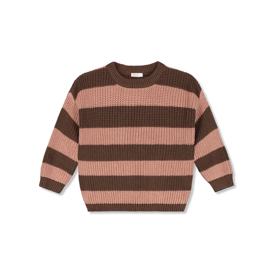 Gestreepte gebreide sweater – Fudge