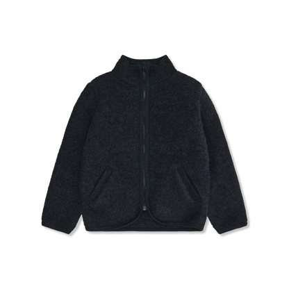 Wollen fleece jack – Navy Melange