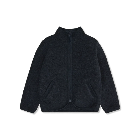 Wollen fleece jack – Navy Melange
