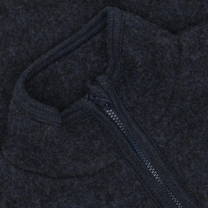 Wollen fleece jack – Navy Melange