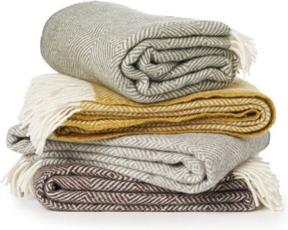 Wollen plaid Midi – Gooseye green