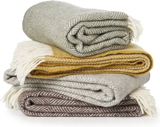 Wollen plaid Midi – Gooseye green