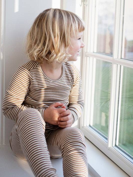 Gestreepte shirt – Almond/Ecru